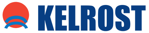 Kelrost wordmark with abstract sun and waves
